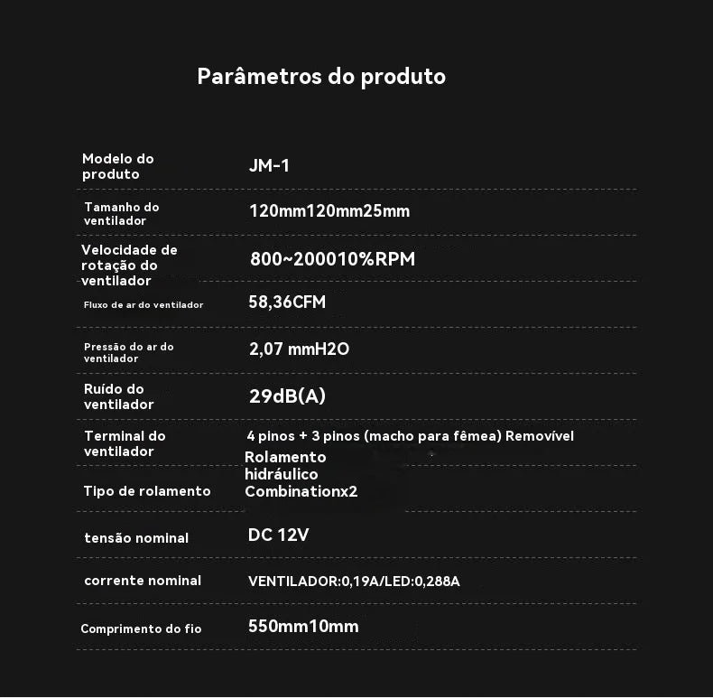 TEUCER JM-1 Ventilator computer case 120mm 3in1 800-2000rpm 12V/4pin PWM chassis noise water cooling fan