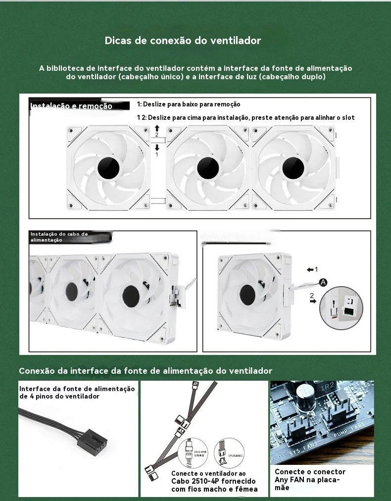 TEUCER JM-1 Ventilator computer case 120mm 3in1 800-2000rpm 12V/4pin PWM chassis noise water cooling fan