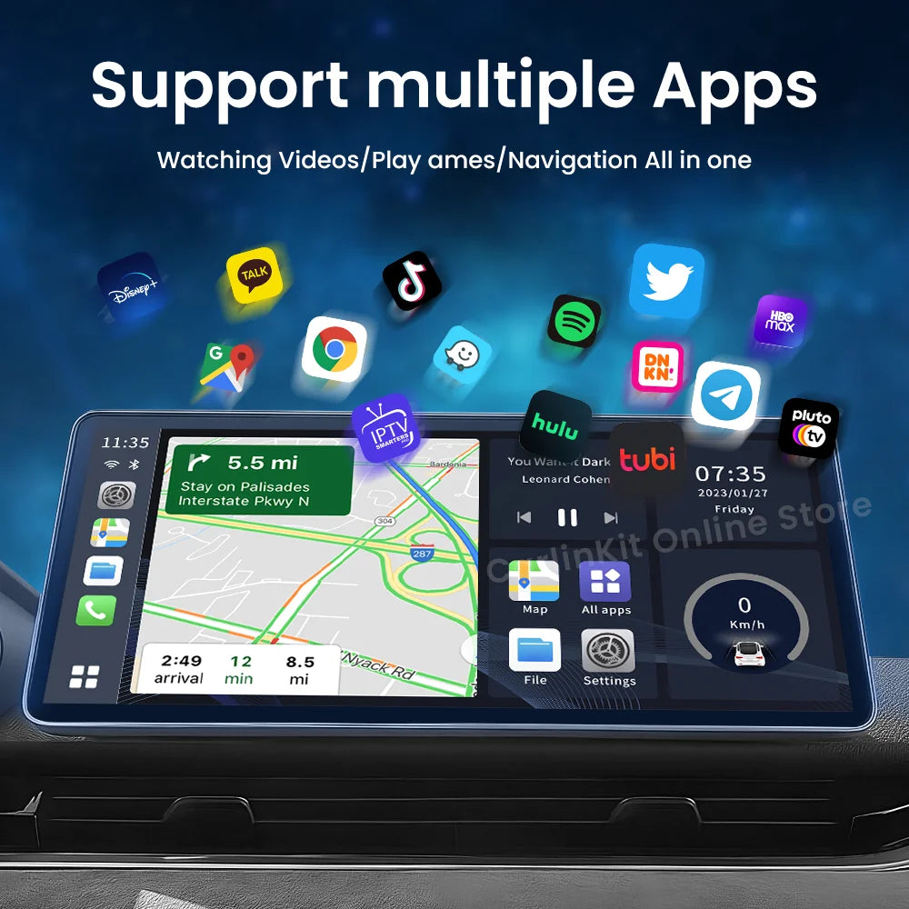 Carlinkit Android 13 Tv Box 6225 LED Wireless Android Auto CarPlay Wireless Adapter Support Youtube Netfilx IPTV Spotify GPS