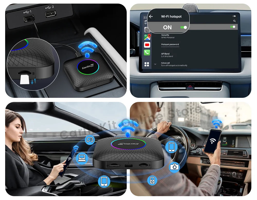 Carlinkit Android 13 Tv Box 6225 LED Wireless Android Auto CarPlay Wireless Adapter Support Youtube Netfilx IPTV Spotify GPS