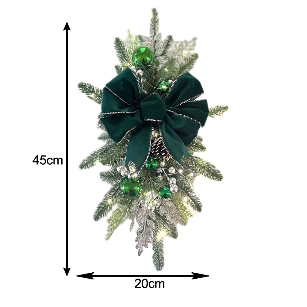 Cordless Prelit Stairs Decoration Lights Up Christmas Staircase Decorations Stairway Swag Trim Garland Xmas Navidad Natal