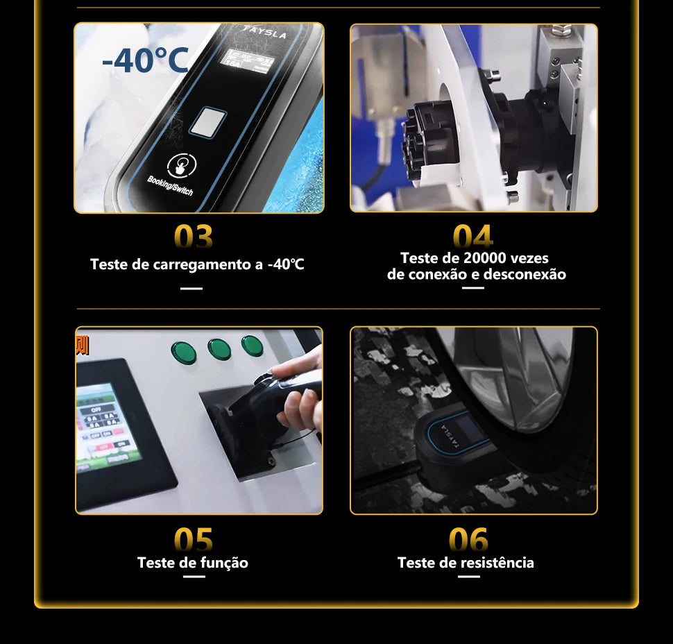 TAYNIU Electric Car Charger 3.5KW 7KW with APP Portable EV Charger Type 2 16A 80V-260V BR Plug Charging Cable 5M for all EVs