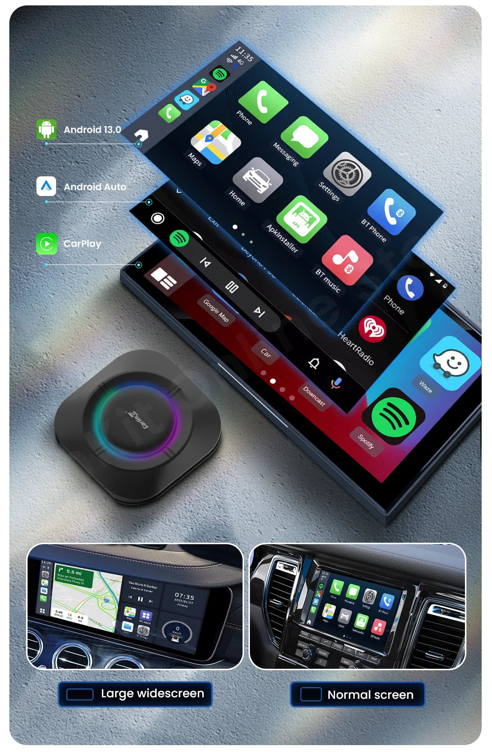 Carlinkit S2 SM6115 Android 13 Tv Box 8 Core Carplay Android auto Wireless Support Youtube Netfilx IPTV Spotify Wifi bluetooth