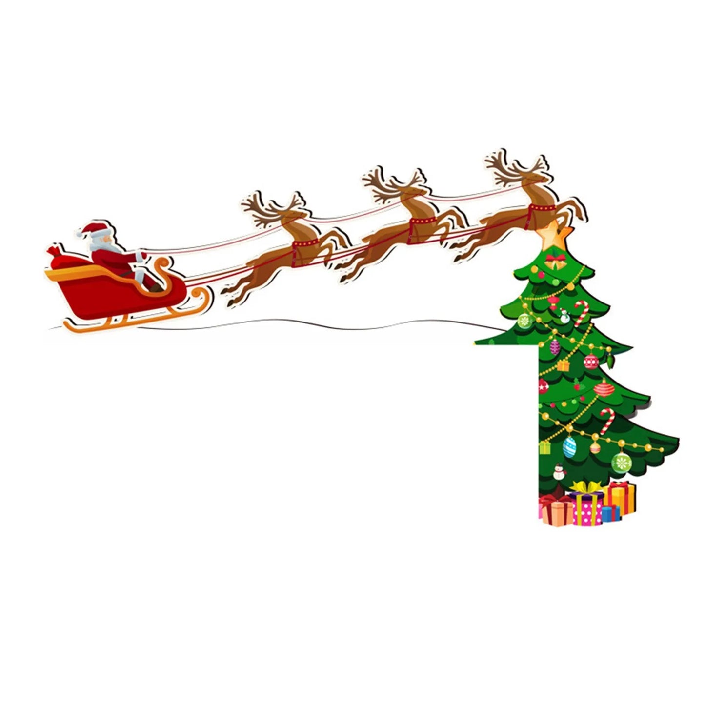 Christmas Home Wall Decoration Santa Wooden Door Corner Door Frame Decorative Wall Stickers Holiday DecoraçãO De Natal