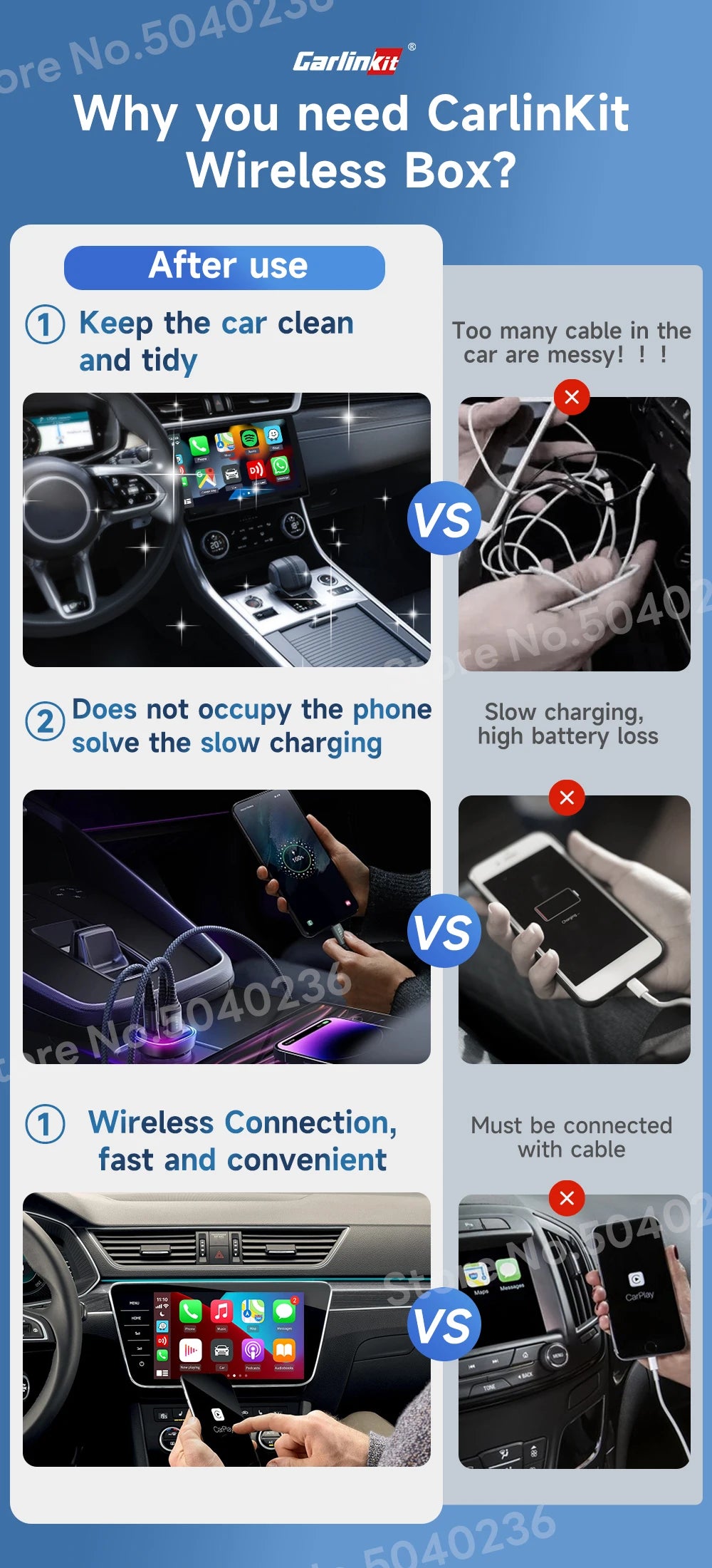 CarlinKit 5.0 Portable Wireless Android Auto & CarPlay Dongle Smart Car AI Box Online Upgrade Plug & Play Android Auto Adapter