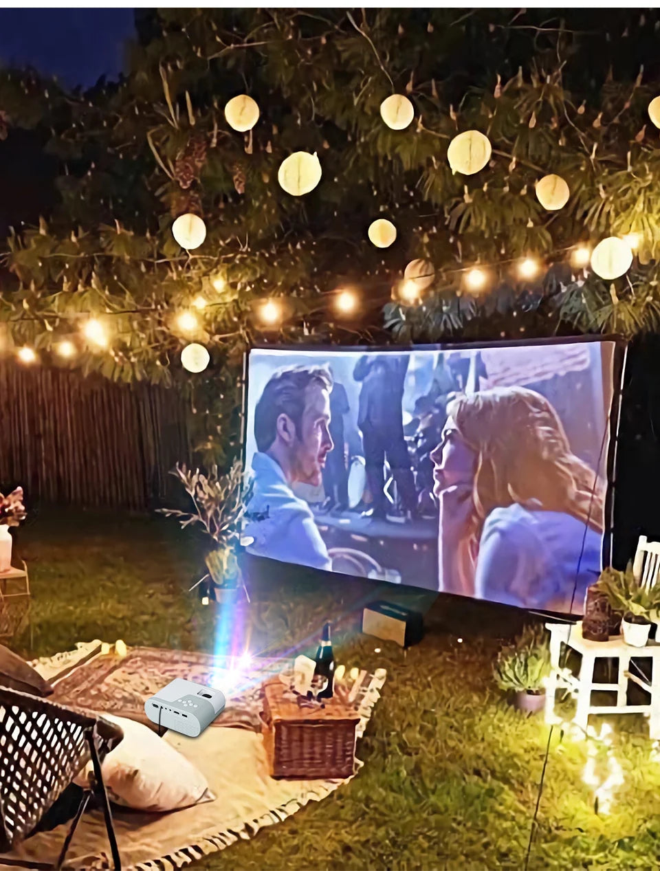 WZATCO DP02W Mini Projectors WiFi 5 Mirror Screen Bluetooth Support Full HD 1080P Projector 4K LED Home Theater Beamer