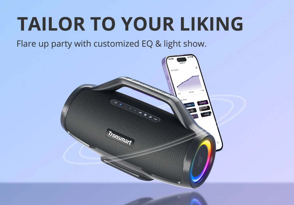 Tronsmart Bang Max Speaker Bluetooth Speaker with 130W, 3 Way Sound System, Sync Up 100+ Speakers, APP Control, Guitar/Mic Input