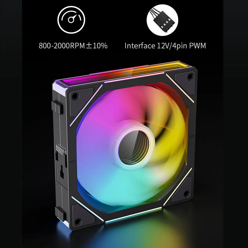 TEUCER JM-1 Ventilator computer case 120mm 3in1 800-2000rpm 12V/4pin PWM chassis noise water cooling fan