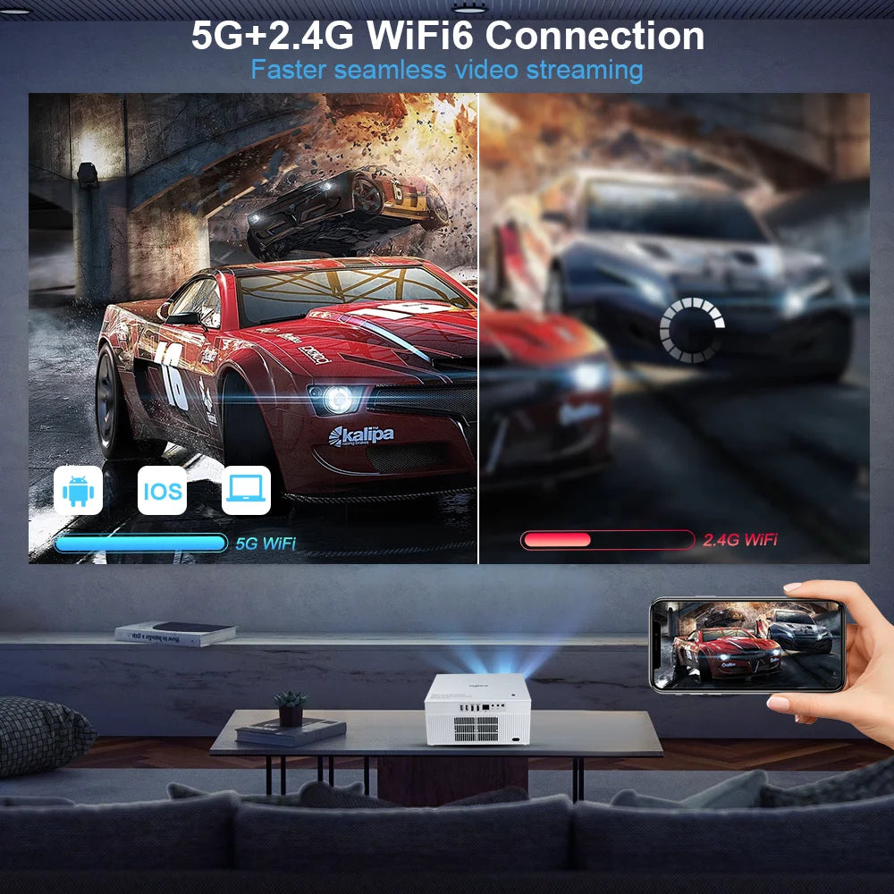 ThundeaL Portable Projector TDA7W Android 13 WiFi for 2K 4K Full HD 1080P 3D Projetor Home Cinema Video Beam Projector 2G 32G