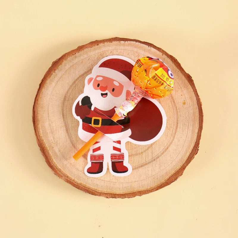 Santa Claus Lollipop Holder Cards 2025 Merry Christmas Decorations Lollipop Candy Gifts Packaging Christmas Gifts Navidad Natal
