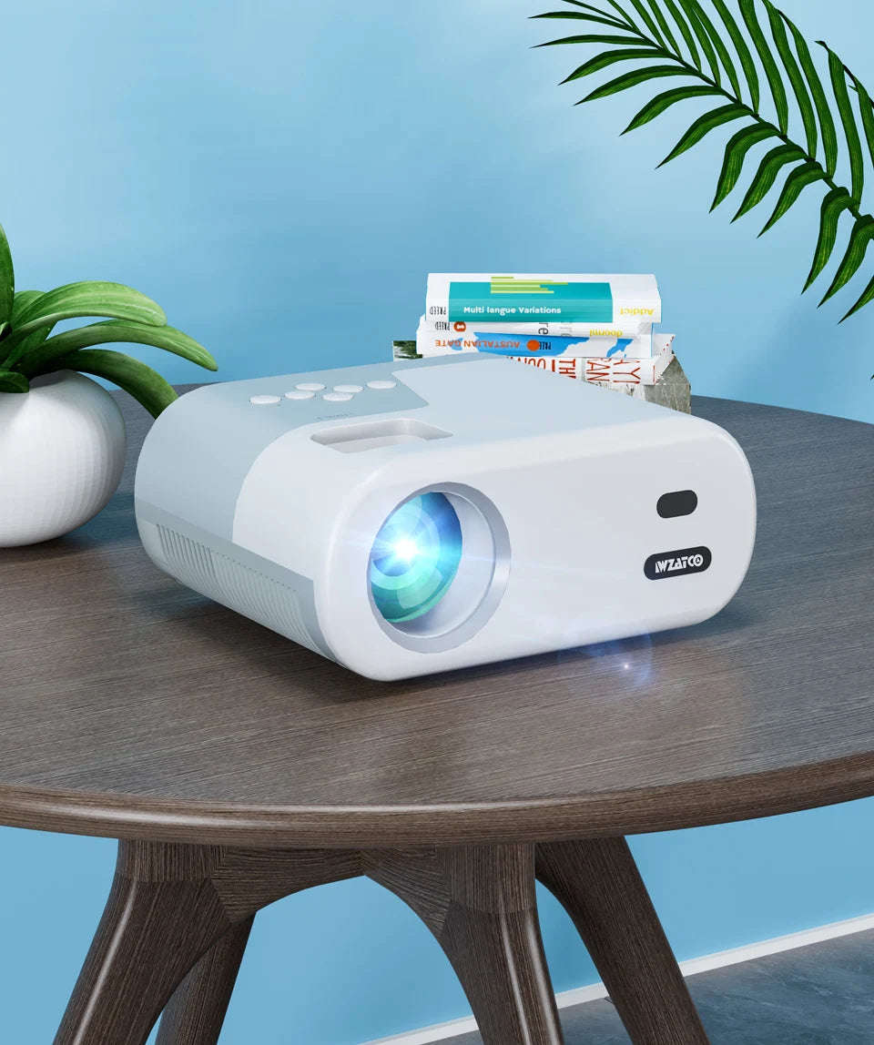 WZATCO DP02W Mini Projectors WiFi 5 Mirror Screen Bluetooth Support Full HD 1080P Projector 4K LED Home Theater Beamer