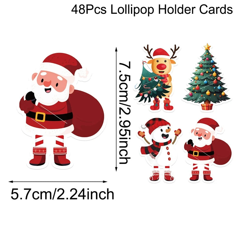 Santa Claus Lollipop Holder Cards 2025 Merry Christmas Decorations Lollipop Candy Gifts Packaging Christmas Gifts Navidad Natal