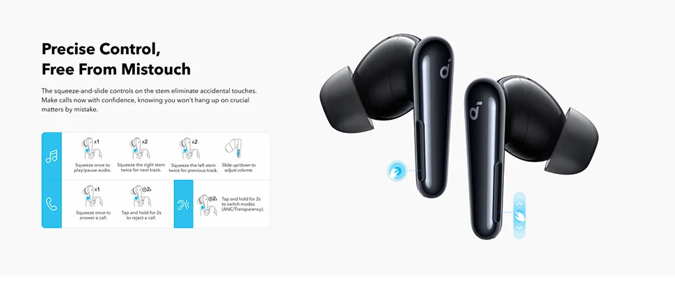 Soundcore by Anker Liberty 4 Pro Noise Cancelling Wireless Earbuds Earphone Bluetooth Wireless Bluetooth Earphones Headphones