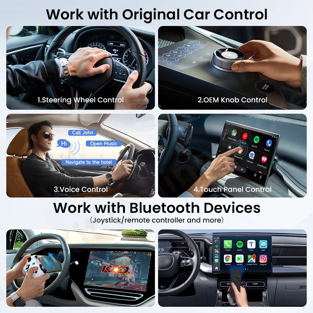 Carlinkit Android 13 Tv Box 6225 LED Wireless Android Auto CarPlay Wireless Adapter Support Youtube Netfilx IPTV Spotify GPS