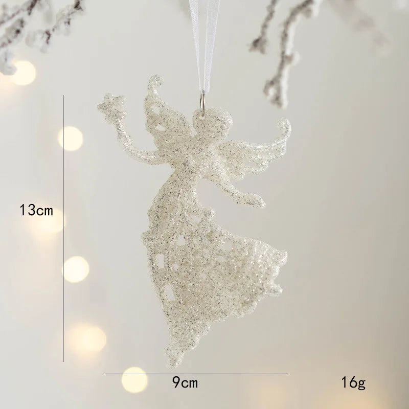 Christmas Tree Hanging Pendant Christmas  Decoration Pendant Xmas Deer Angel Girl Pentacle Pendant Merry Christmas 2023 natal