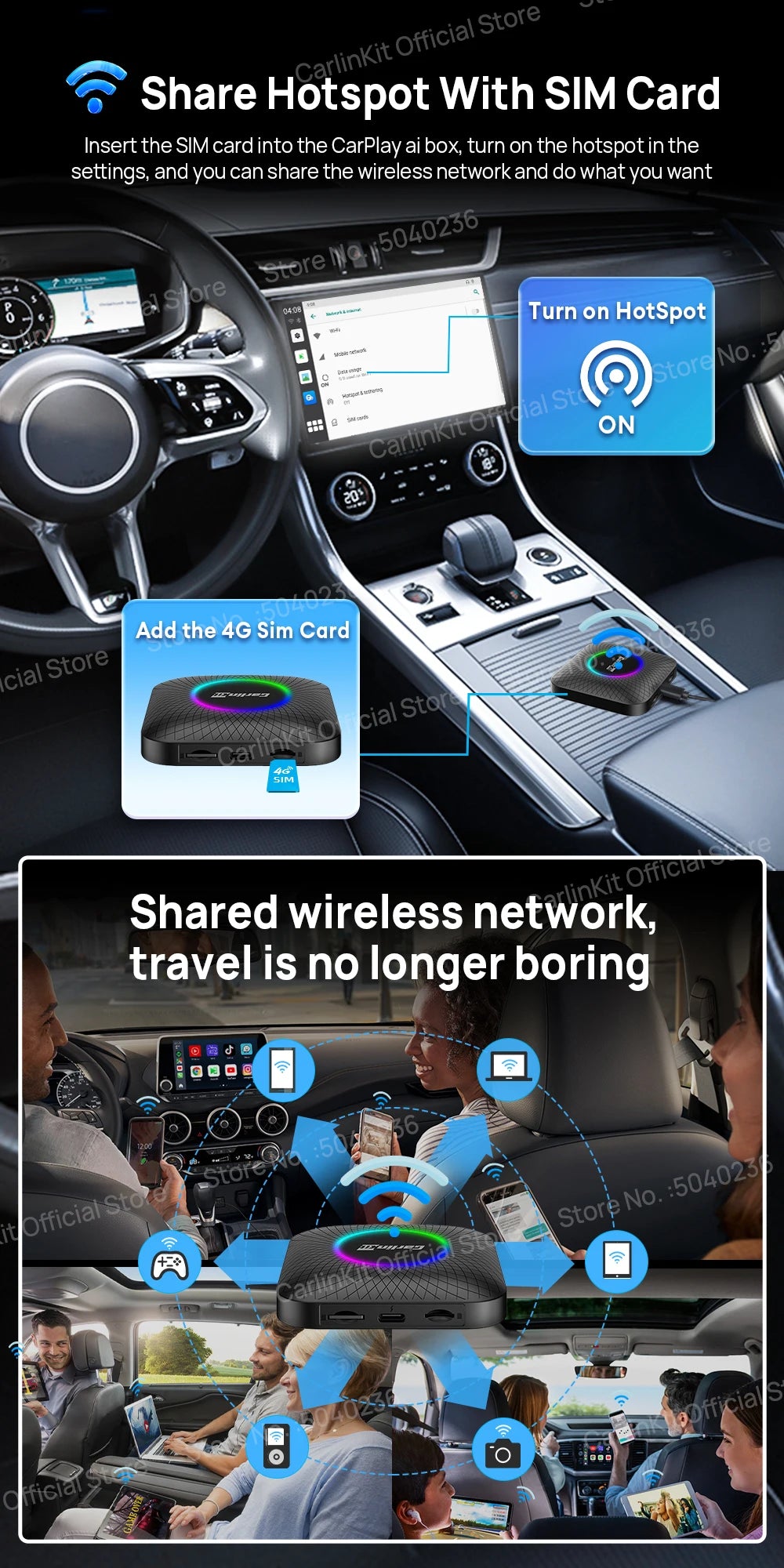 8G+128G Carlinkit CarPlay Ai Box LED Android 13 Wireless Android Auto CarPlay Video TV Box For VW Ford Kia Toyota Honda Benz BYD