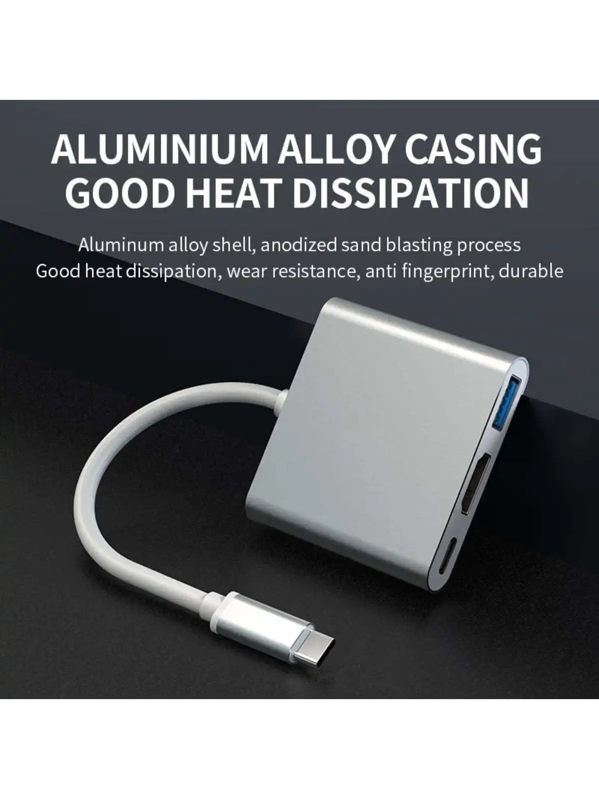 3-em-1 3.0 USB USB C para HDMI Hub Adaptador Multi Porta Tipo-C Hub 100W Porta de Carregamento Rápido