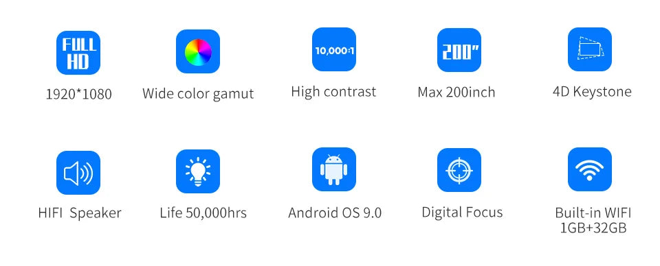 WZATCO A20 Digital Focus 32GB Smart Android WIFI Full HD 1920*1080P LED Projector Video Proyector Home Theater Cinema LCD Beamer