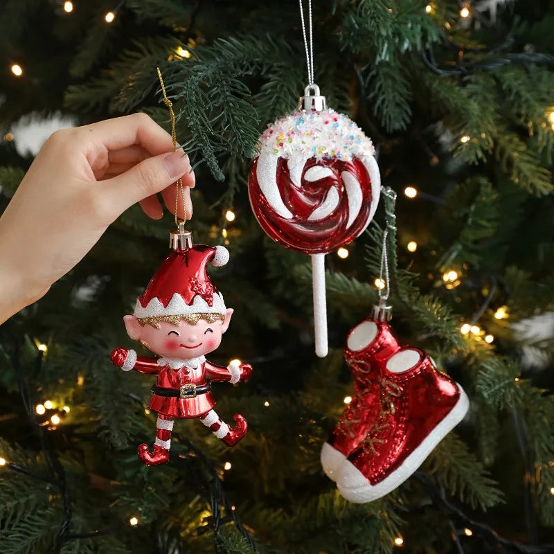 Christmas Tree Ornaments Hanging Pendant Canes Lollipop Balls Santa Claus Navidad Natal Noel Christmas Pendant Decorations